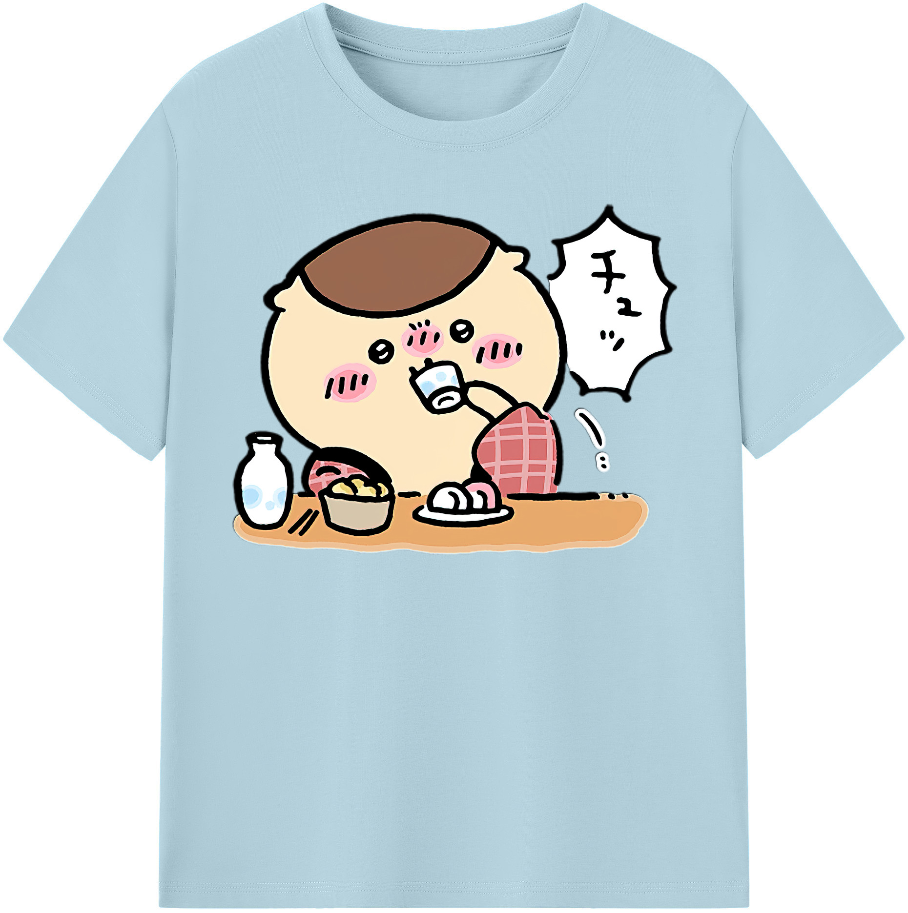 （画像用） ちいかわ くりまんじゅう Chii-kawa kuri manjū 綿100％半袖Tシャツ（フロントプリント）